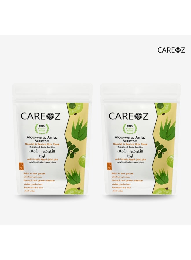 CAREOZ Aloe Vera, Amla & Areetha Hair Mask (2 Pieces) - Image 1